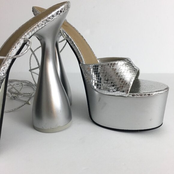 EGO Silver Platform Heels - Picture 15 of 15